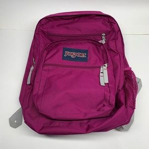 JanSport Big Student Backpack, Pink Purple, Grey, Large Capacity, Like New